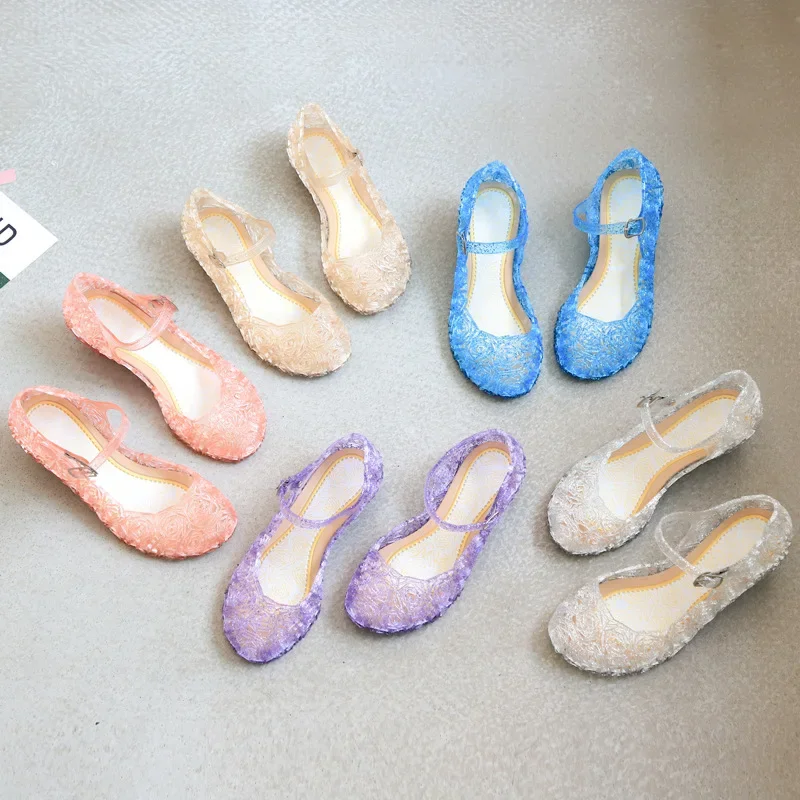 Chaussures Enfants Jelly Fleurs | Sandales Plates Couleurs Tendres