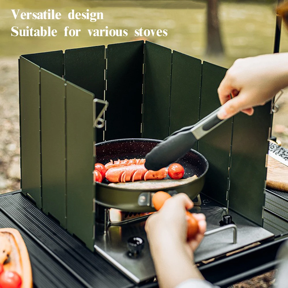 Outdoor Foldable Portable Cassette Stove Wind Deflector Stove Head Windshield Camping Enclosure Gas Windshield Ring