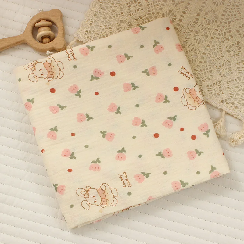 Soft Breathable Cotton Muslin Baby Swaddle Blanket with Cute Cartoon Print