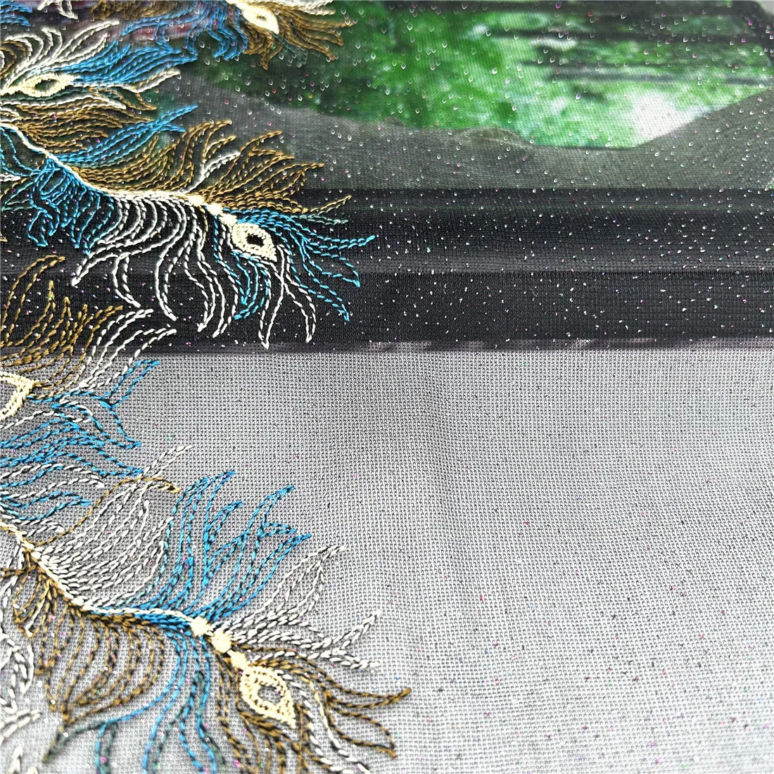 3y/lot Width7 7/8 inch (20cm) Black Shimmer Foil Embroidery Lace Trim Skirt Hem Clothes Sewing Material DIY Apparel Dress Fabric 4