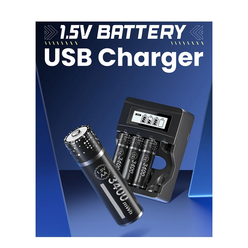 4슬롯 1.5V 리튬 이온 배터리 충전기 충전식 리튬 이온 배터리용 스마트 배터리 충전기-A23U