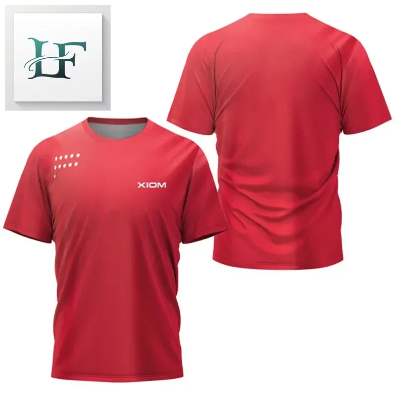 Gradient Pattern Men's Table Tennis T-Shirt Summer Tennis Badminton Short Sleeve