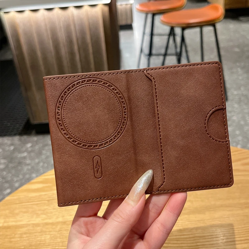 Magnetic Tri-Fold Cardholder with Strong Magnet Clip – Stand and Magnetic Wallet
