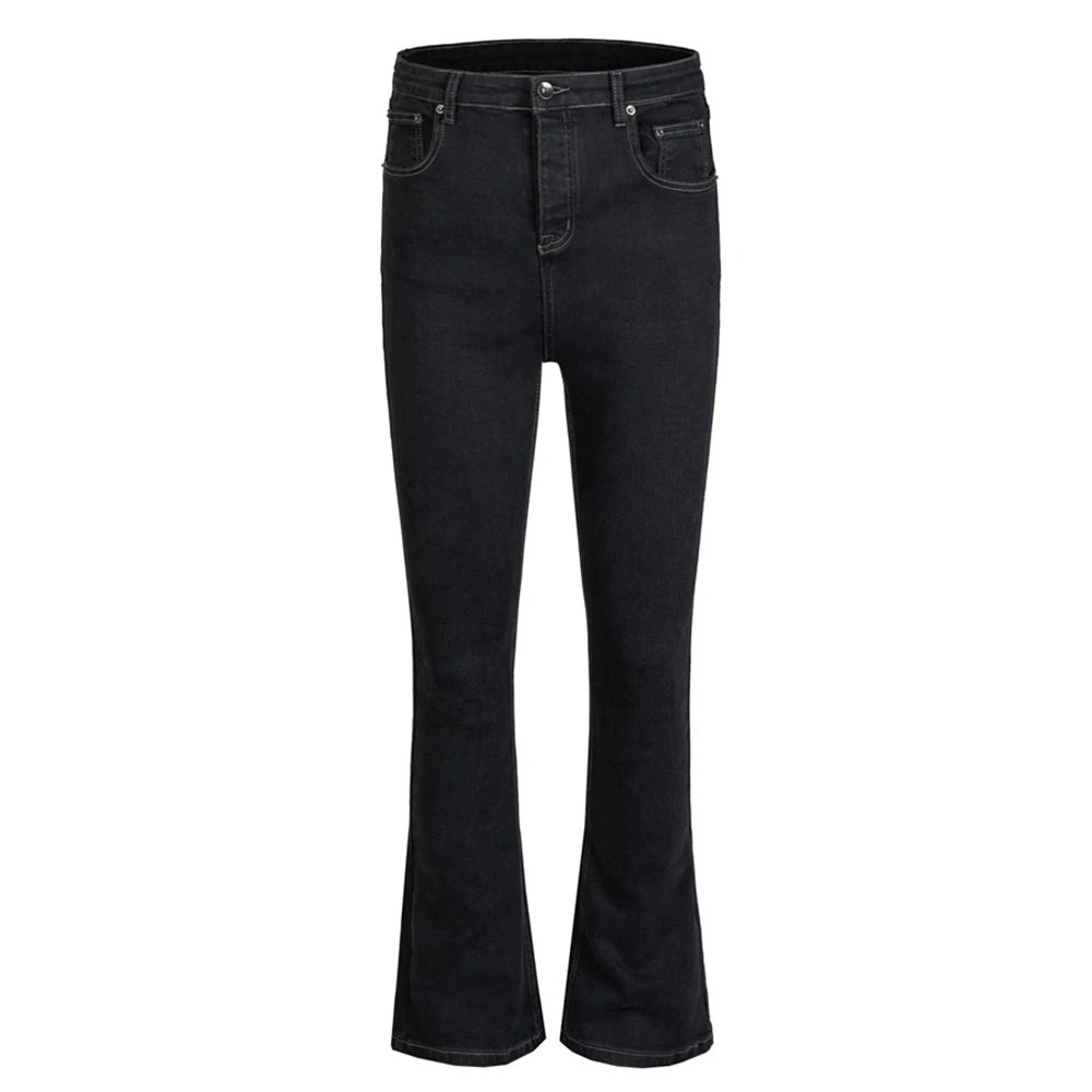 

Solid Color Spandex Material Men's Flared Jeans Skinny Jeans Men Black Denim Pants Trousers