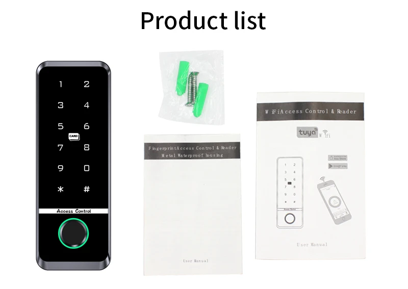 WiFi Tuya Fingerprint Access Controller Outdoor Waterproof Standalone RFID Keypa