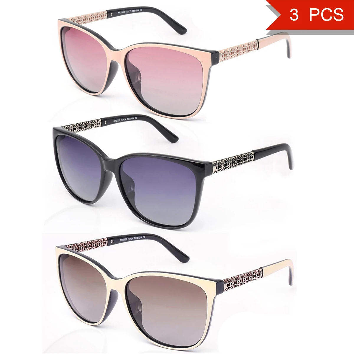 1/3 Stück polarisierte Damen-Sonnenbrille mit modischem TR-Memory-Rahmen. Die polarisierenden Sonnenbrillen für Damen sind einzigartig gestaltet, um vor UV 400 zu schützen