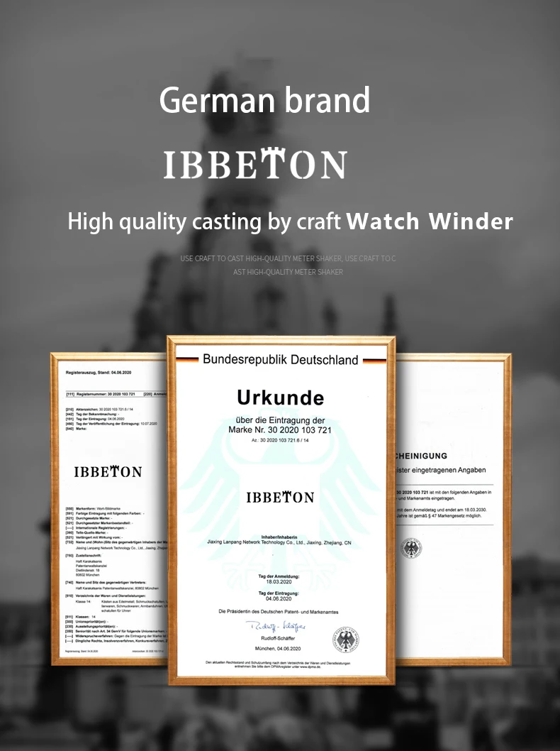 IBBETON premium automatic watch winder with quiet Mabuchi motor and carbon fiber design