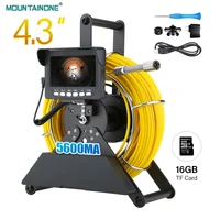 4.3 Monitor Sewer Pipe Inspection Camera, 17MM/22MM Drain Sewer Pipeline Industrial Endoscope with 4500mA Battery 16G DVR Card 1
