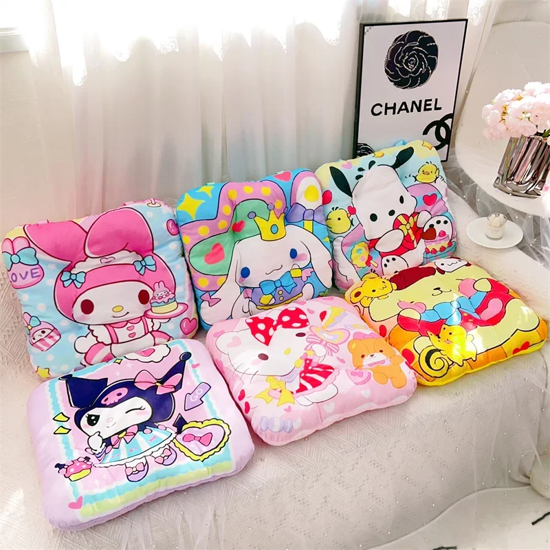 Sanrio Cartoon Printed Seat Cushion Chair Kuromi My Melody Hello Kitty Back Cushion Floor Home Decor Non-slip Gifts Girl 2