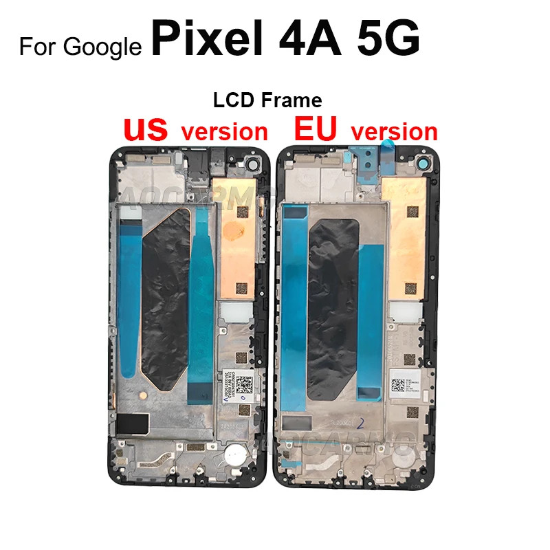 Aocarmo 전면 스크린 LCD 프레임, 구글 픽셀 4A 4G 5G 교체 부품