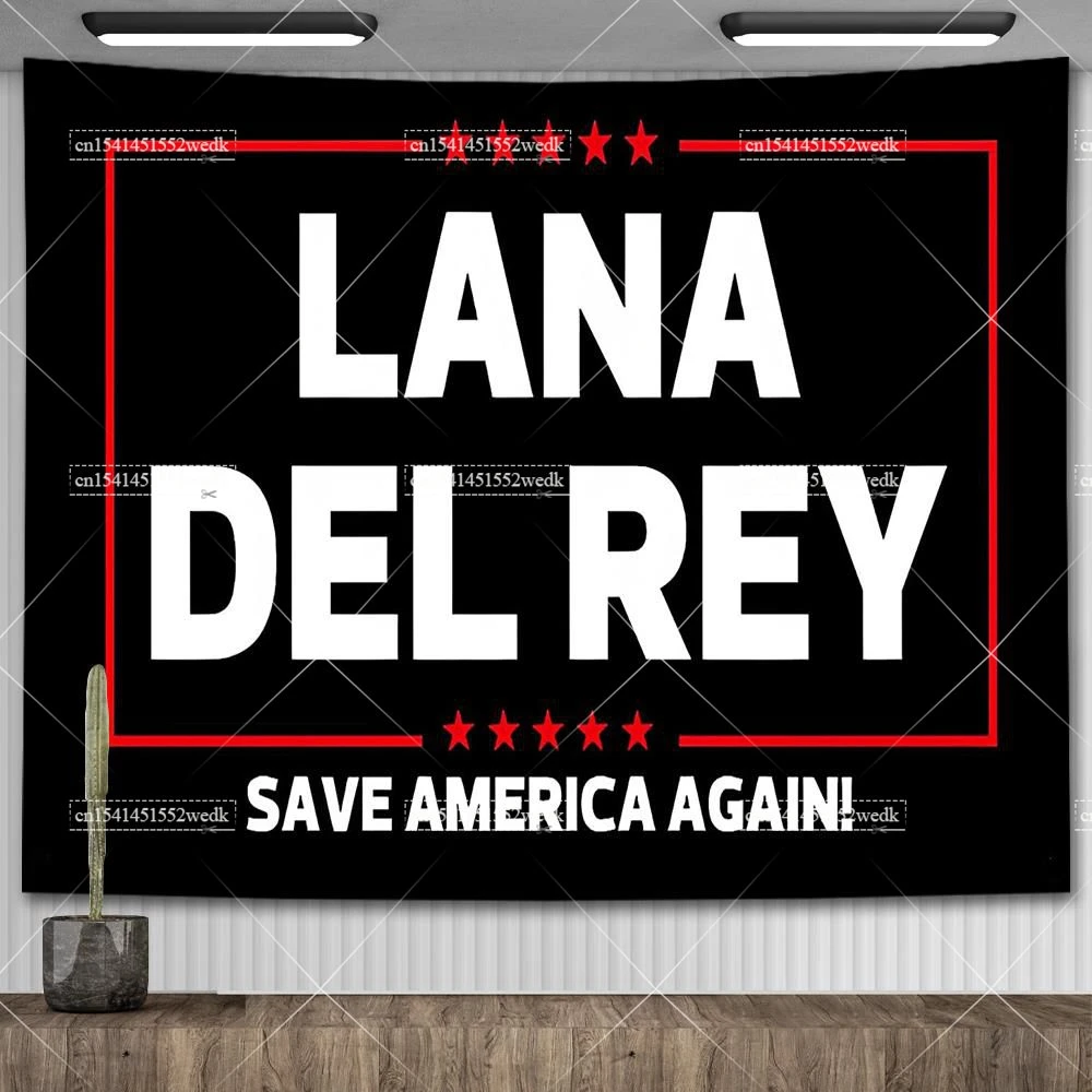 Lana Del Rey Save America Again Flag Wall Decor Tapestry Room Decoration Aesthetic Home And Garden Banner Meme Tapestries Tapiz