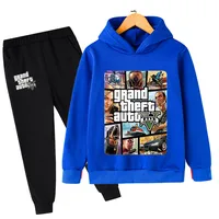 Kids Game Gta 5 2pcs Hooded Sweatshirt+Jogging Pants Suits 3-13 Years Boys Girls Spring Autumn Tracksuits Children Clothes Sets 2