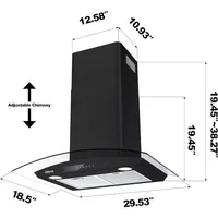 Black Range Hood 30 inch with Soft Touch Control 450 CFM Stove Vent Hood for Kitchen with 3 Speed Exhaust Fan Auto Shut 2