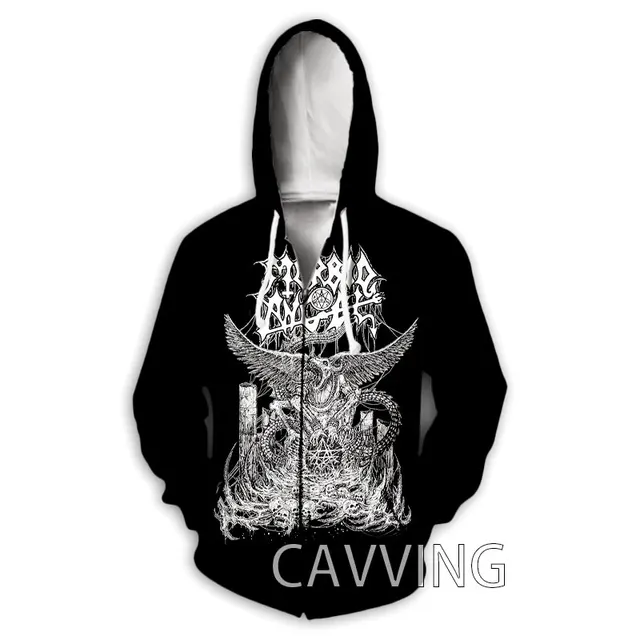 New Fashion 3D Print Morbid Angel Rock Zipper Hoodies Zip Up