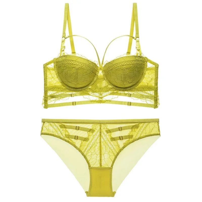 

Sexy Anti Sagging Bra Strap Lingerie Set Women's Hollowed Out Lace Lingerie Set Summer Sweet Lace Bandage Underwear Everyday