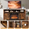 Fireplace TV Stand with Sliding Barn Door for 70 Inch TV,Farmhouse Entertainment Center with 23" Fireplace,Rustic Media Console 4