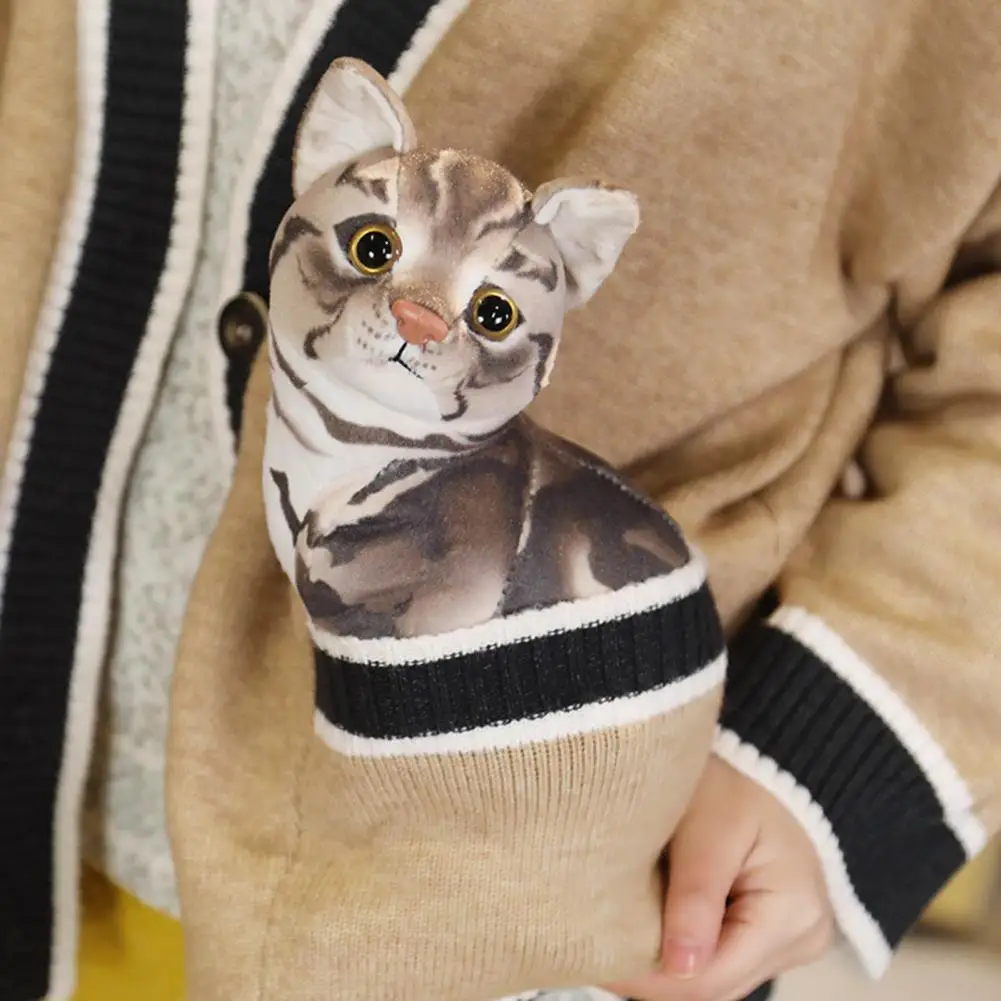 50cm Plush Cat Pillow Stuffed 3D Print Animal Cat Throw Pillow Home Decoration Gift for Car People