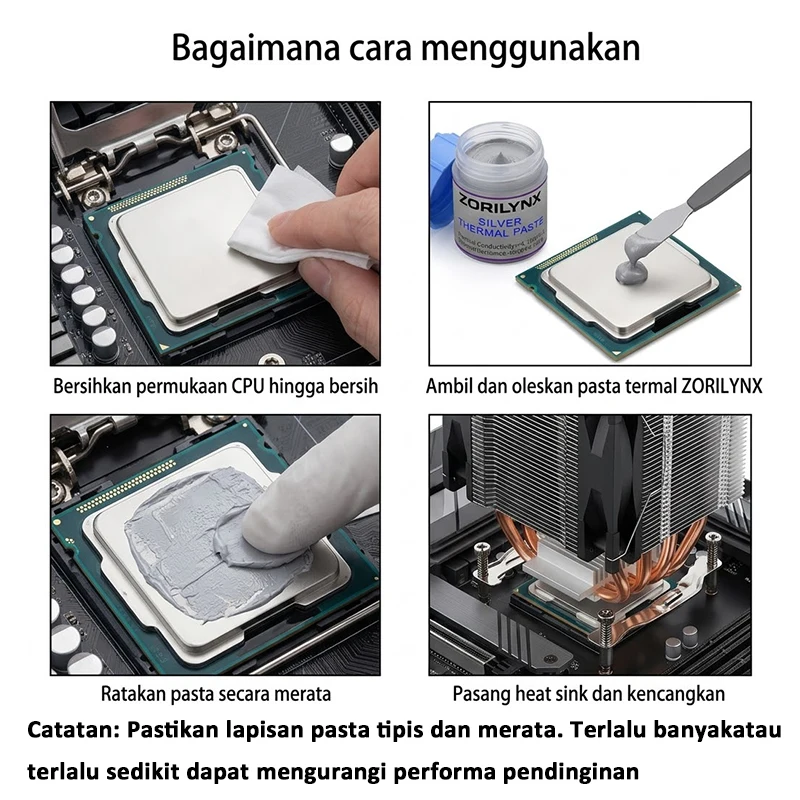 실버 열전도 페이스트 고전도성 그리스 CPU GPU 노트북 쿨러 방열판 냉각 컴파운드 15g 용량 4.15W/m-k ZORILYNX