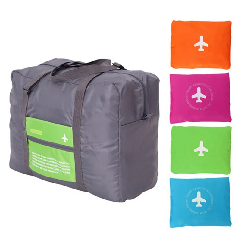 Foldable square travel bag in blue color