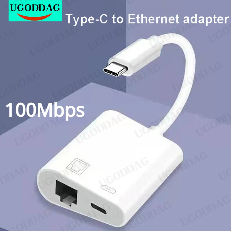 Network Card Type-C to RJ45 Port PD Charging Mobile Phone Ethernet Converter Adapter Stable Connection For Chromecast Google TV