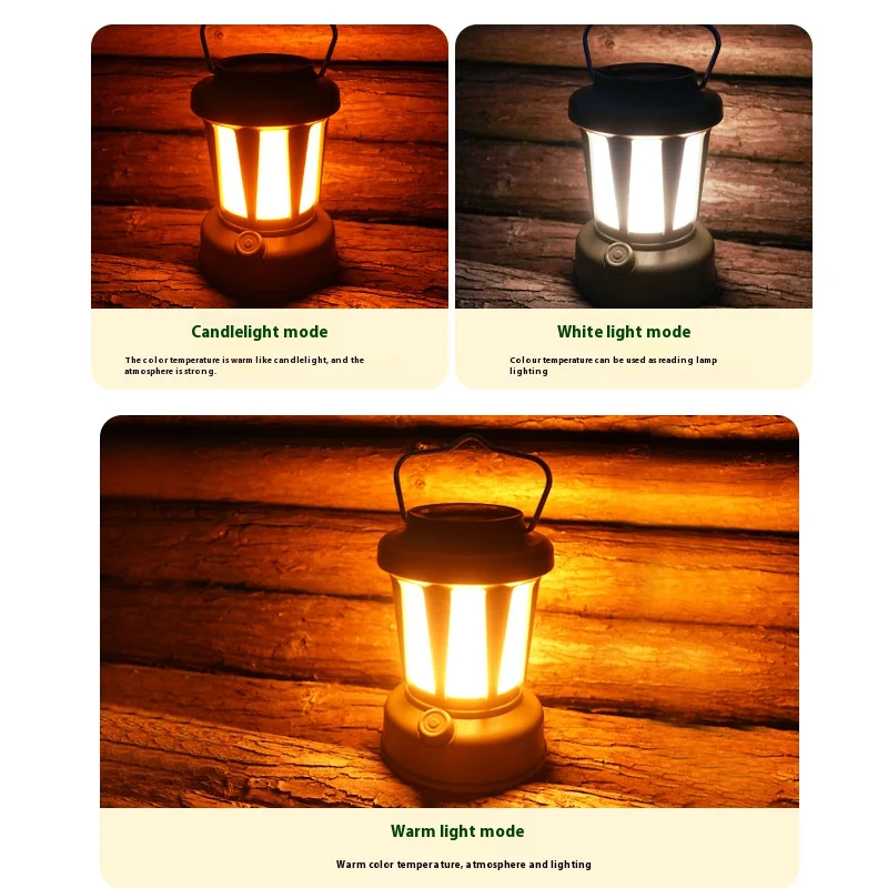 Portable Solar Camping Lantern LED Cold and Warm Dimming 3