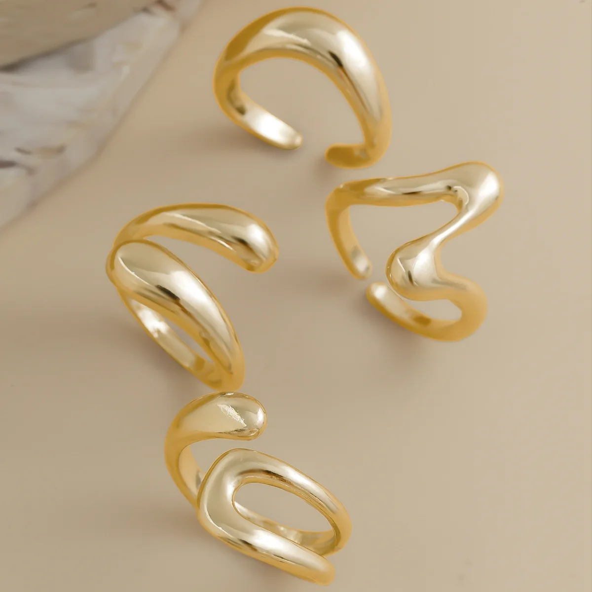 指輪・リング EOU STUDIO PAPER R1GD DIEZI One Set Irregular Geometric Rings For Women Men Girls