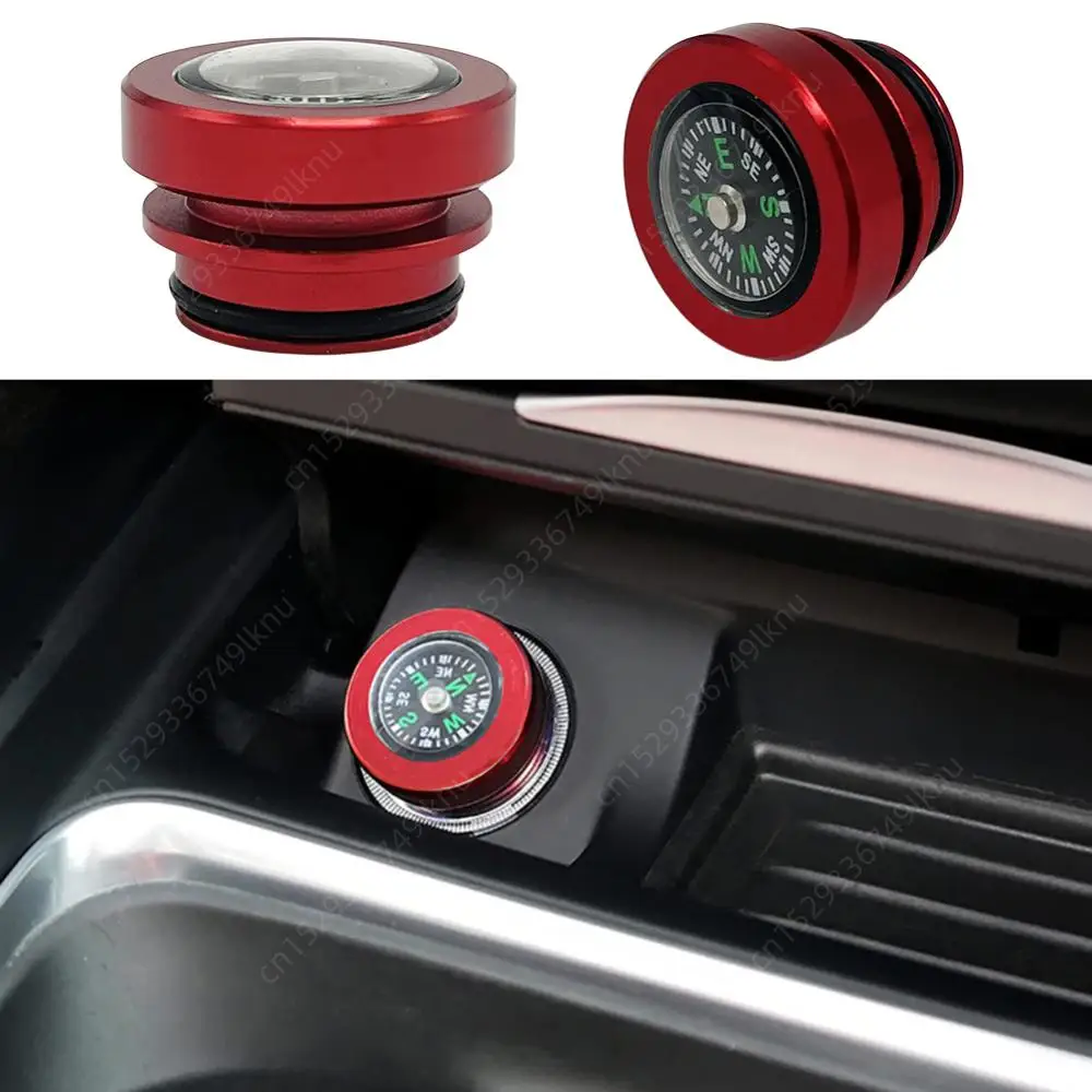 Cigarette Lighter Plug Cap Dustproof Waterproof Compass Car Cigarette Outlet Cover Compass Cigarette Socket Plug Car Accessories 2