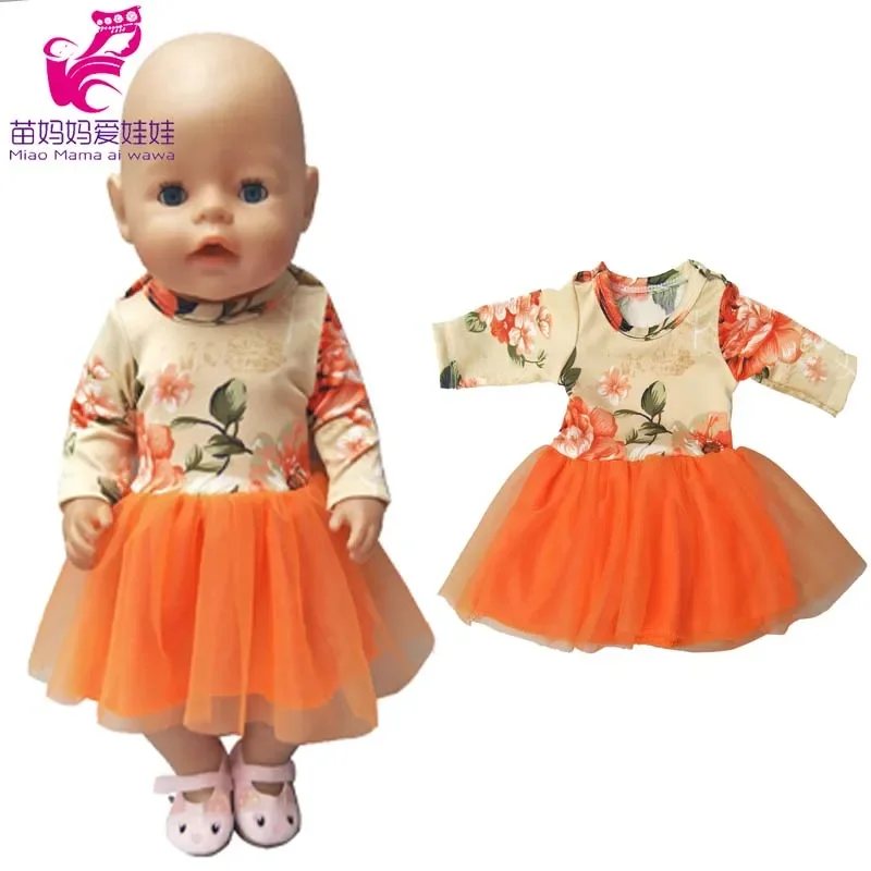 For 17 Inch Doll Dancing Dress for 40cm Bebe Born Doll Clothes