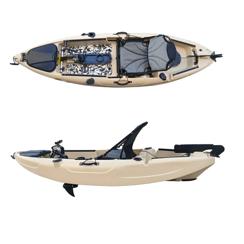 kayak with foot pedal system fishing boat