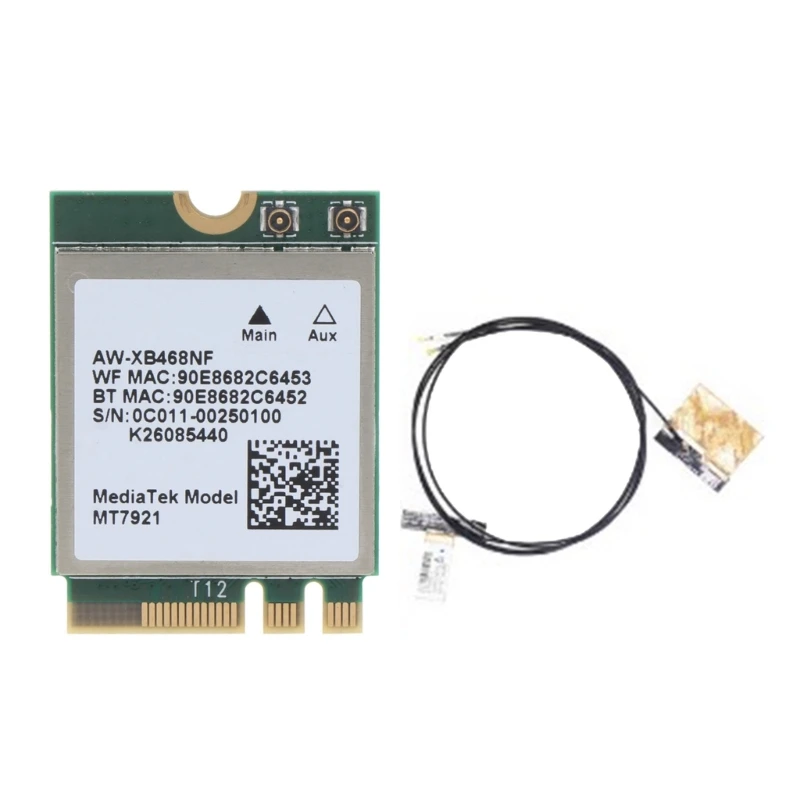 

2.4/5Ghz MT7921 Bluetooth-compatible Wlan Wifi Card 802.11AX Used