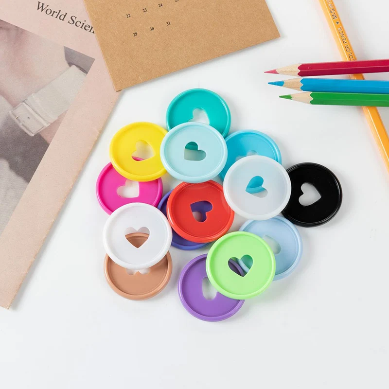 100Pcs 28mm Loose-leaf Plastic Binding Ring Mushroom Button for Kid A4 A5 A6 Paper Notebook Stationery Office Supplie