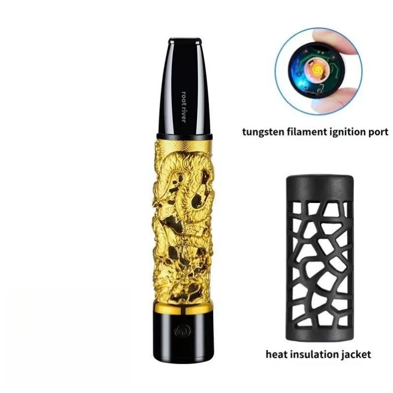 

Metal Flameless USB Rechargeable Tungsten Lighter Multifunctional Cigarette Cover Outdoor Windproof Electric Lighter Men's Gifts