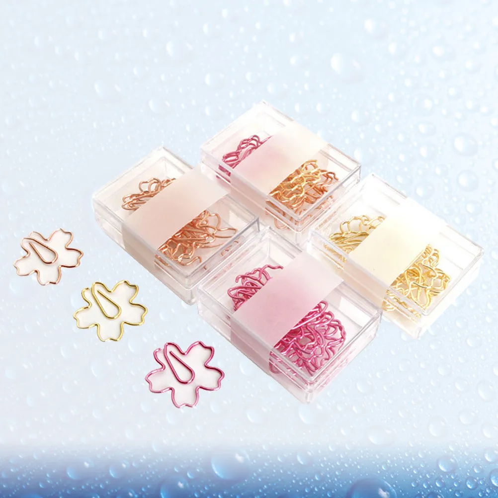 12Pcs 벚꽃 종이 클립 꽃 모양 금속 클립 노트 사진 책 사무실 학교를위한 강력한 클리핑 힘