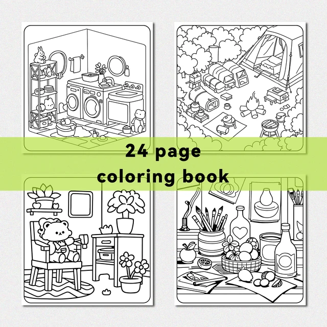 COZY RETREATS Bold-easy Patterns Coloring Book for Adults & Kids Cute Drawing Book Perfect Gift for Party and Birthday 6