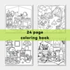COZY RETREATS Coloring Book for Adults & Teens Featuring Adorable Animals Valentines Graffiti Painting Drawing books ﻿ 6