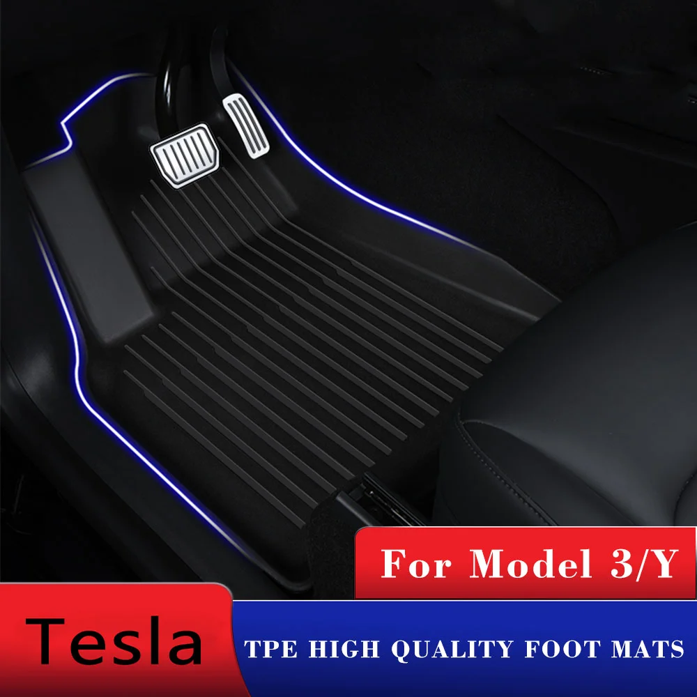 

Новый автомобильный напольный коврик для Tesla Model 3Y, напольный коврик с защитой от загрязнений, водонепроницаемый оригинальный узор, защитный коврик из ТПЭ, аксессуары для интерьера