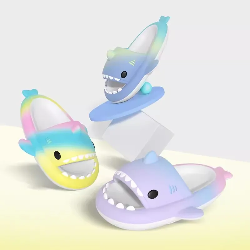 Summer Women's Beach Slides Men's Shark Slippers Color Combination Flip Flops Boy's Girl's Cartoon EVA Sandals Anti skid Shoes beach slippers women slippers women flip flops flip flops women sandals