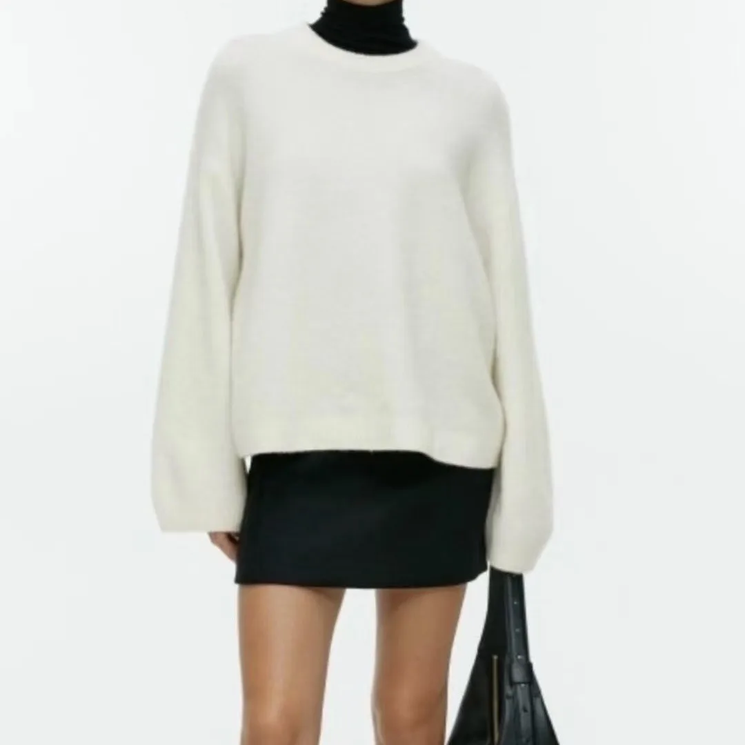 

Новинка Осень-зима T0T, Однотонный свитер с круглым вырезом и длинными рукавами, Свободный вязаный свитер из искусственной шерсти, Y2k, топы, пуловеры