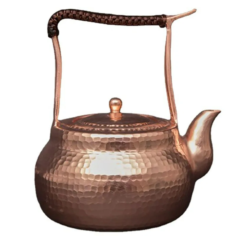 

Portable Teapot Tea Set Japanese Purple Copper Pots Metal Warm Wine Jug Vintage Kettle Coffee Household Items Copper Cookware
