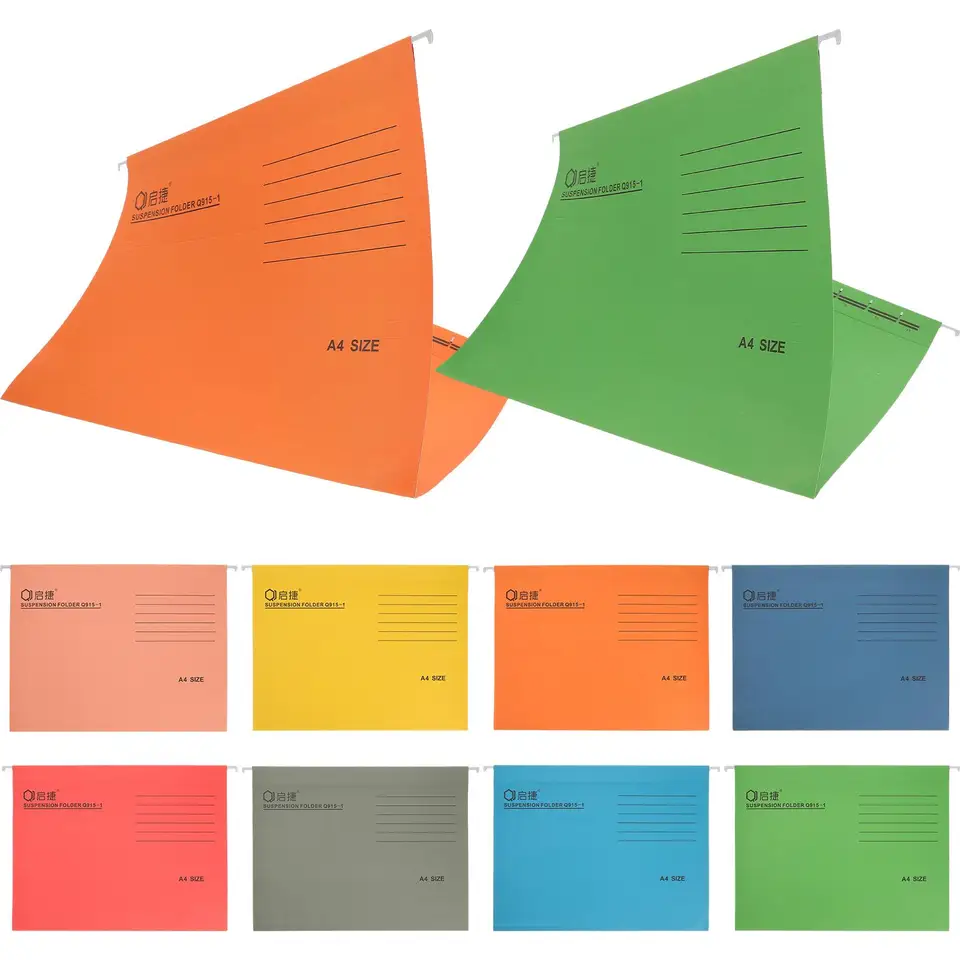 Colorful A4 Hanging File Folders - 5-Pack Document Organizers For Office & School Use