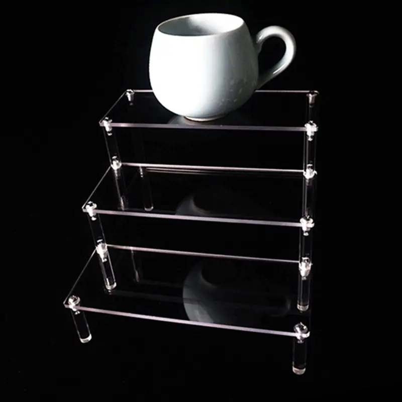 1-5 Tier Acrylic Display Risers Clear Shelf Doll Clay Figurine Display Stand for Desserts Perfume Organizer Showcase W-10 - Image 4