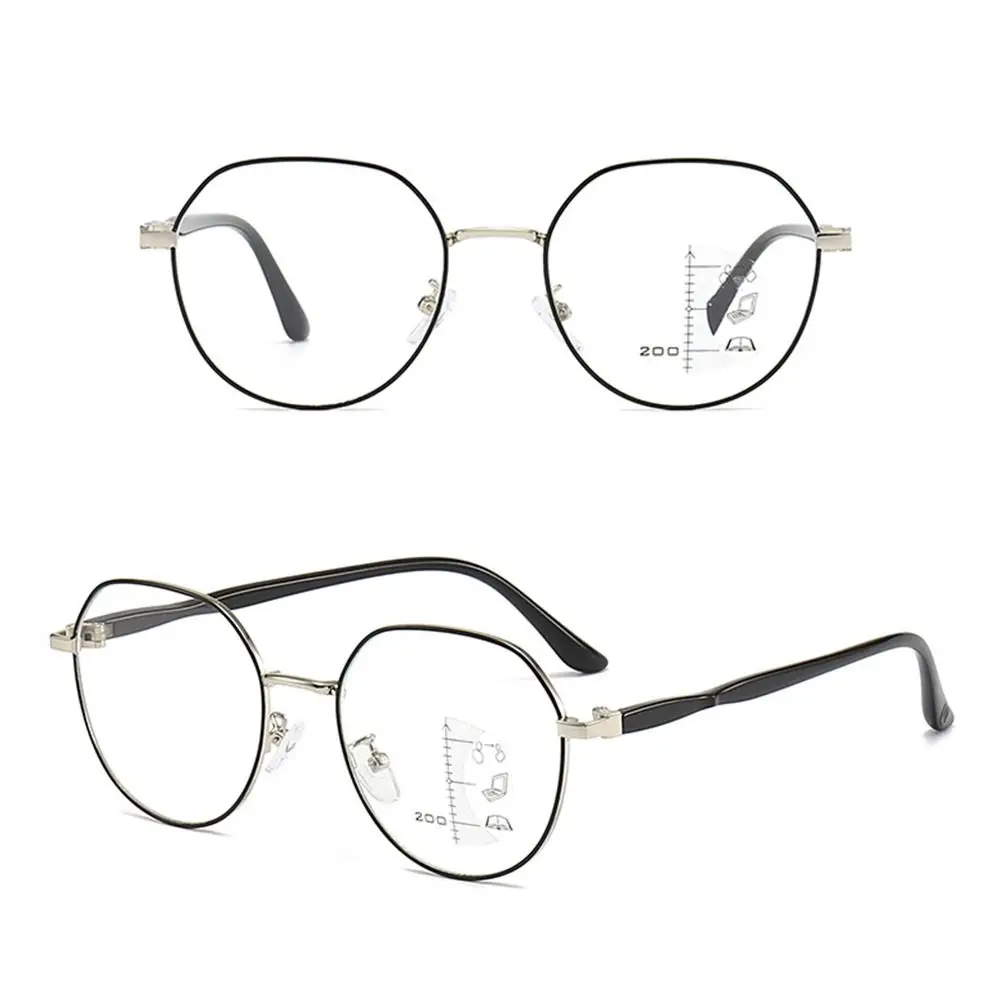 Anti-Blaulicht-Lesebrille für Männer und Frauen Progressive Nah- und Fernsicht Multifokale Hyperopie-Brille Ultraleichte Metall-Presbyopie-Brille – Detail 10
