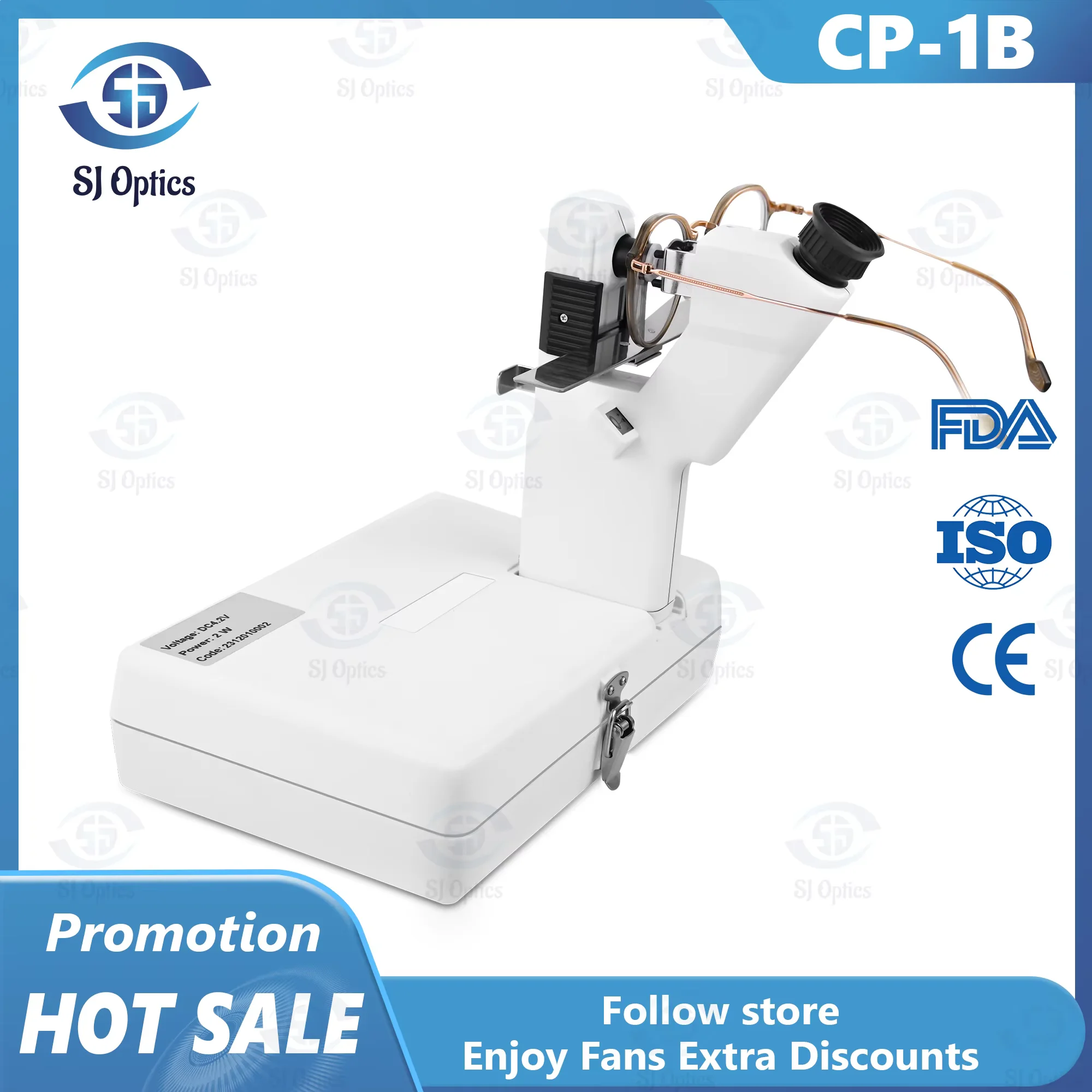 Portable Lensmeter Measuring Instrument Focimeter Optometry Machine Lens Meter SJ Optics CP-1B