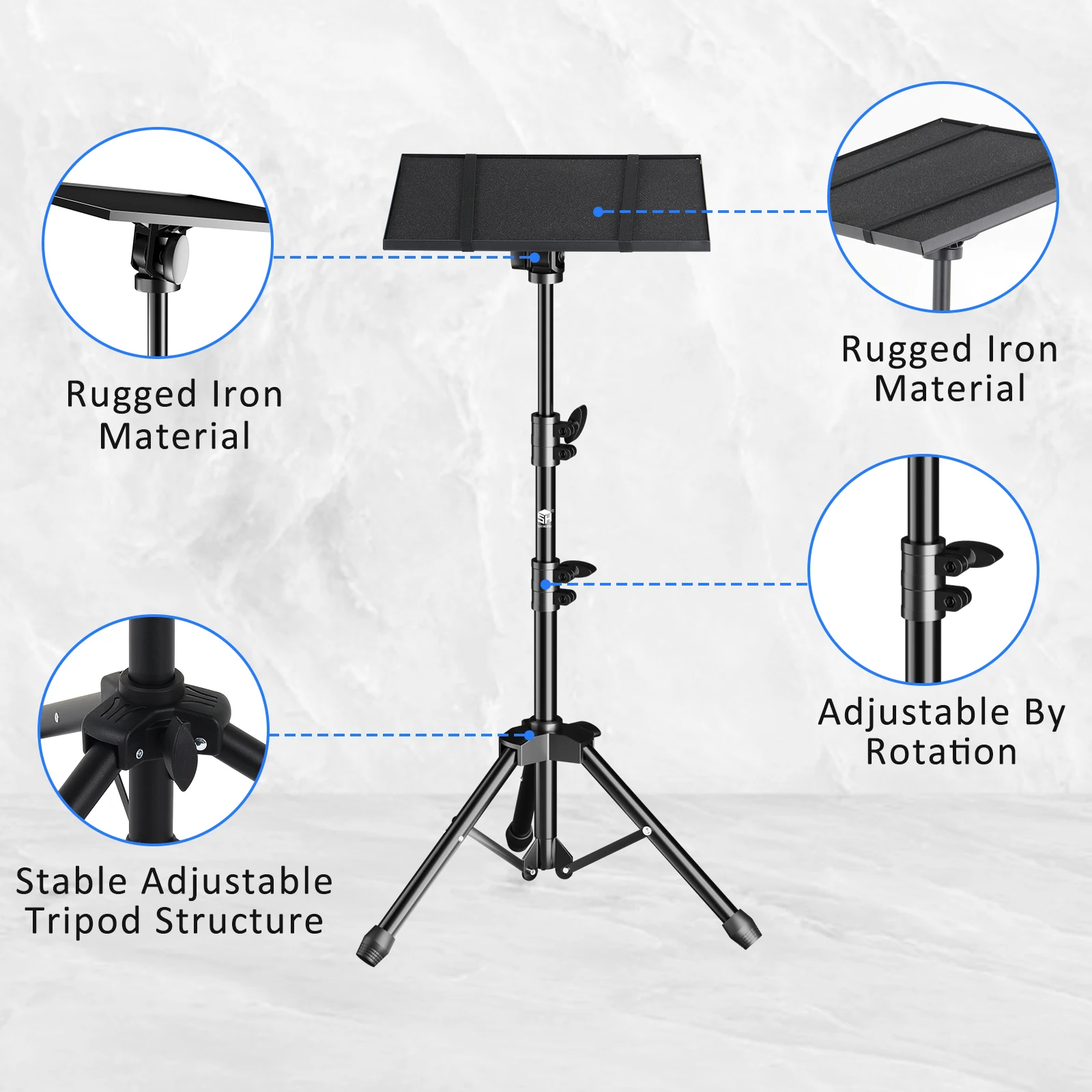SH 90cm Projector Tripod Stand Laptop Tripod Adjustable 18-40 inch Height Standing Desk Outdoor Computer Desk Stand Studio