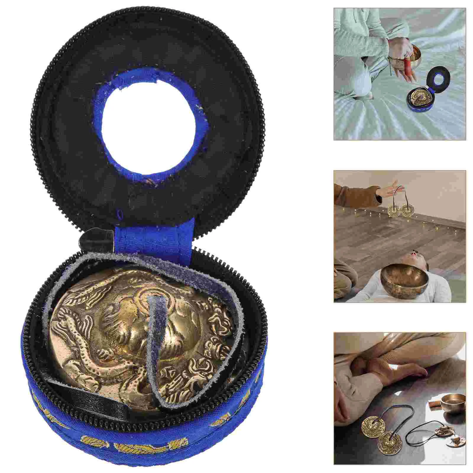 1pc Handmade Pure Copper Tingsha Bells Durable Cymbal Bell Yoga Meditation Healing Instrument Premium Percussion Singing Chimes hand bell
