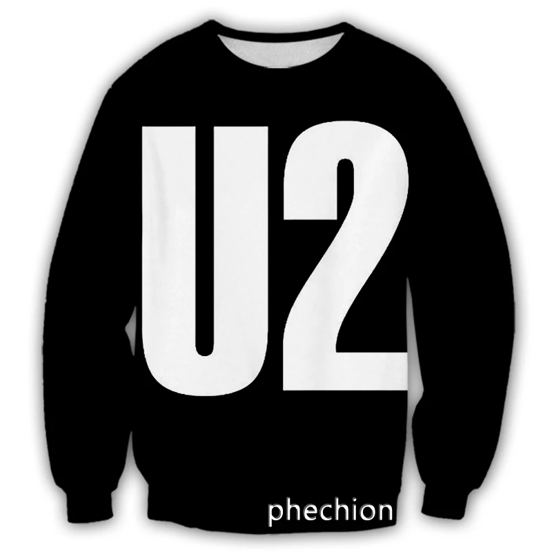 

phechion New Men/Women 3D Printed U2 Band Casual Sweatshirt Fashion Streetwear Men Loose Sporting Sweatshirt D19