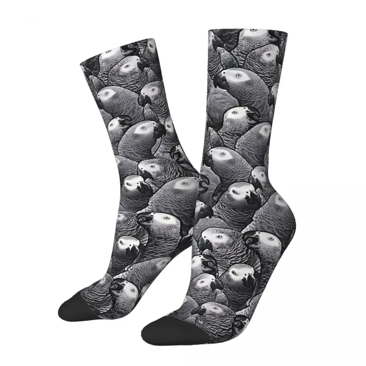 

Funny Socks for Men Women African Grey Vintage Harajuku Cute Bird Animal Hip Hop Casual Novelty Street Crew Crazy Socks Summer