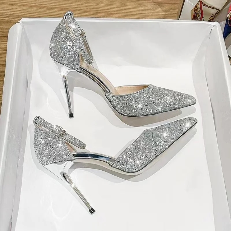 

Sexy High Heels Women Pumps Sparkle Sequins Stiletto Heels Party Shoes Women Heels Summer Women Sandals New
