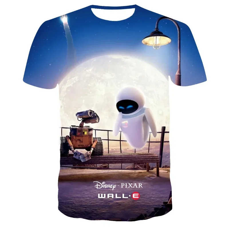 

Футболка унисекс классическая с 3D-принтом «Wall-E» из мультфильма «Disney», топы для мальчиков и девочек, футболки в стиле хип-хоп для мальчиков и девочек, 2024