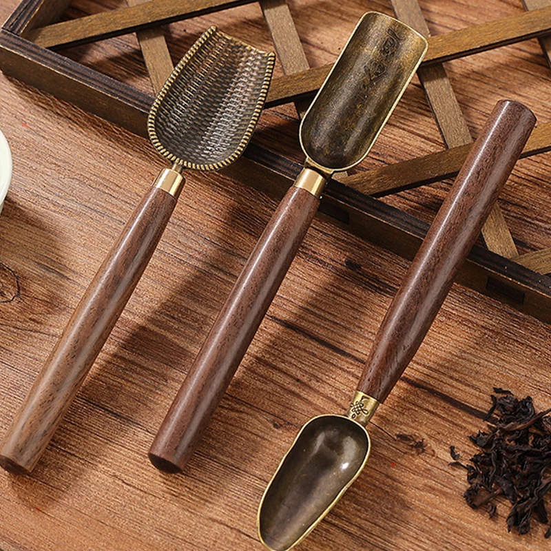 1pcs Vintage Loose Leaf Tea Spoon Teaspoon Solid Wooden Retro Creative Tea Shovel KongFu Ceremony Accessories Gift